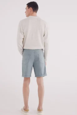 Bermuda cor lavada slim fit
