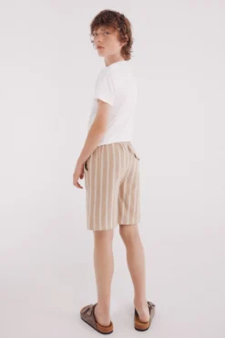 Bermudas de linho riscas para meninos