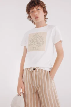 Bermudas de linho riscas para meninos