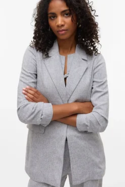 Blazer aberto com lapela