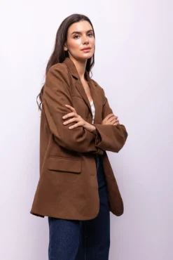 Blazer com efeito camurça