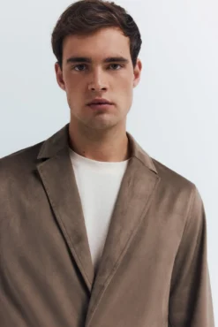 Blazer com efeito camurça