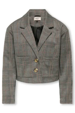 Blazer curto de xadrez escocês