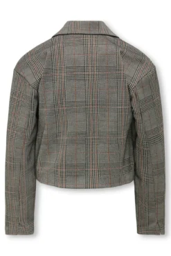 Blazer curto de xadrez escocês