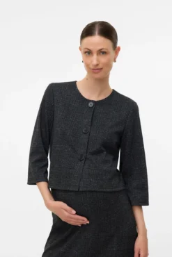 Blazer de gola redonda para maternity