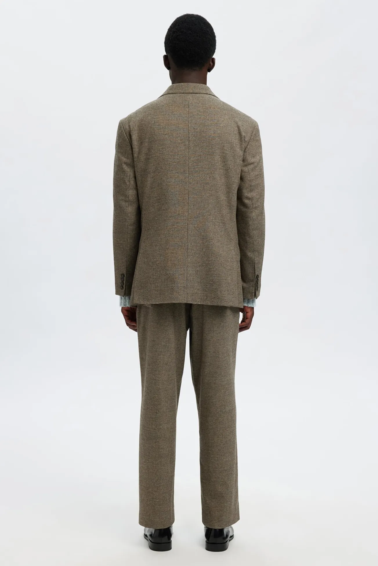 Blazer de lã aos quadrados