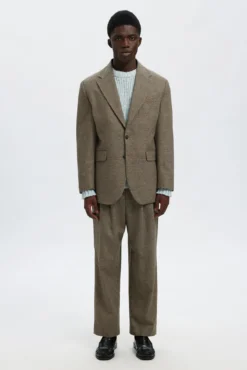 Blazer de lã aos quadrados