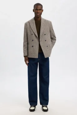 Blazer de lã trespassado