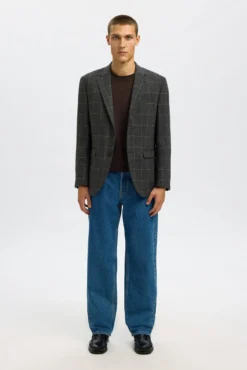 Blazer de lã xadrez