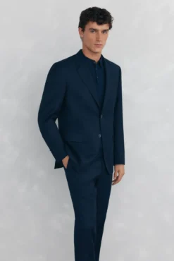 Blazer estilo olho de pássaro com dois elásticos e corte slim