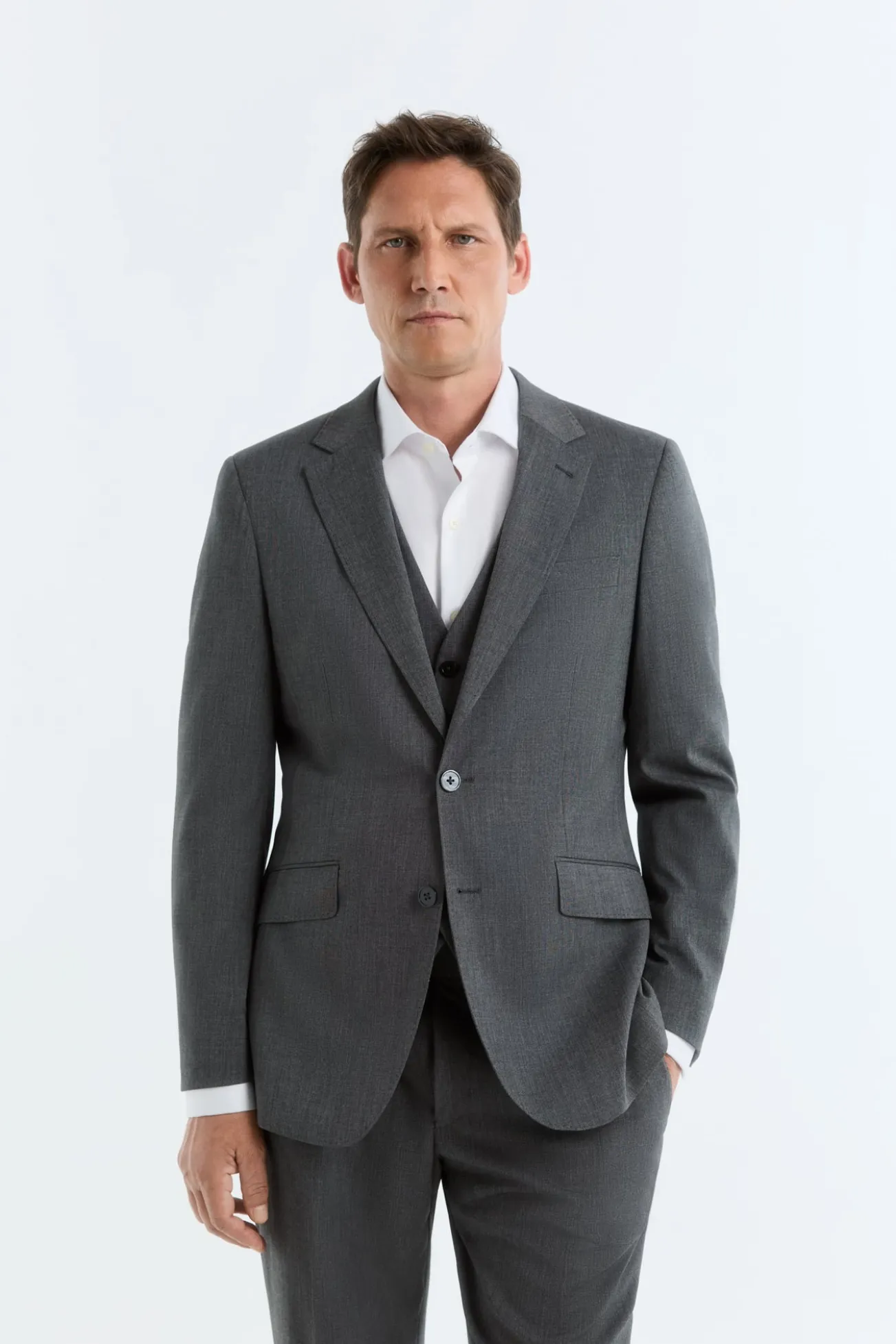 Blazer Série XXI em croute cinza