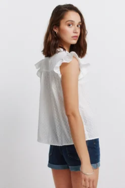 Blusa com folhos em plumeti