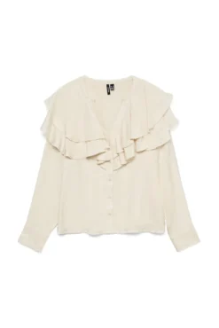 Blusa com gola franzida