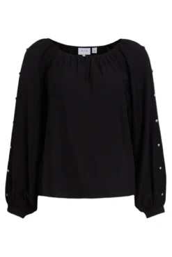 Blusa com mangas abotoadas