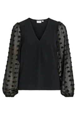 Blusa com plumeti nas mangas
