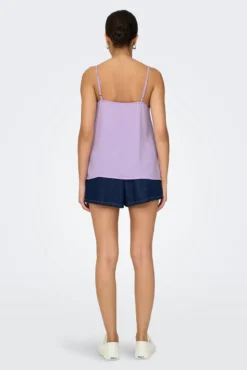 Blusa de alças com decote drapeado