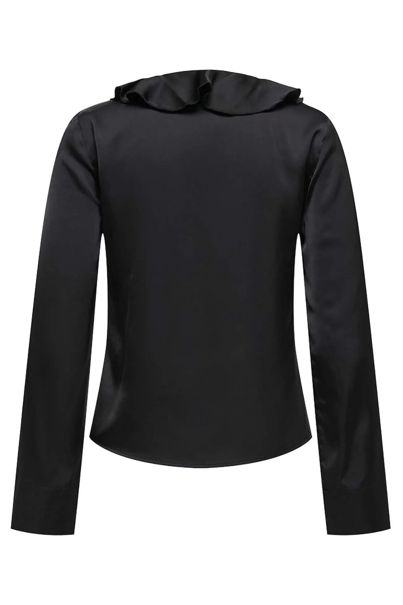 Blusa de cetim com folho