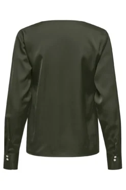 Blusa de cetim de manga manga
