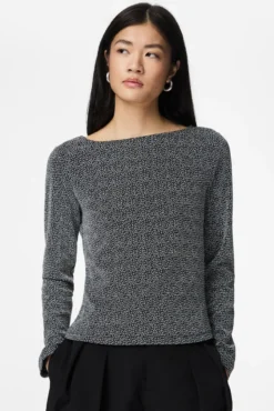 Blusa de lurex de manga comprida
