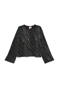 Blusa de lurex de manga comprida