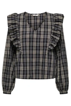 Blusa de manga comprida com babados