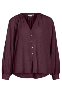 Blusa de manga comprida com gola mao