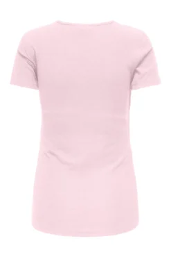 Blusa de manga curta com gola redonda para maternity e amamentação