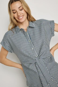 Blusa de riscas de manga curta