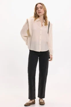 Blusa de viscose com detalhes em lurex