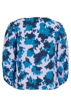 Blusa estampada manga comprida curvilínea