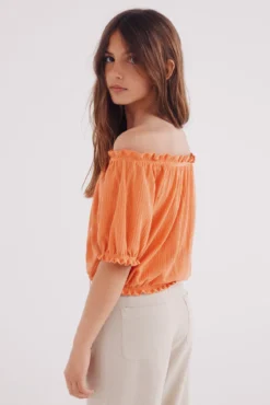 Blusa franzida para meninas