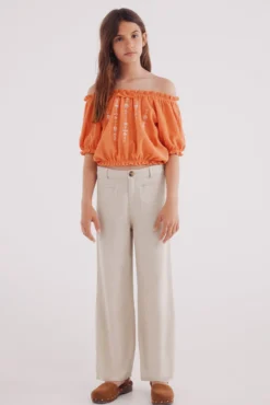 Blusa franzida para meninas