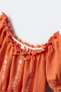 Blusa franzida para meninas