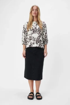 Blusa impressa manga 3/4