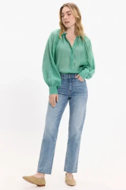 Blusa manga comprida abalonada