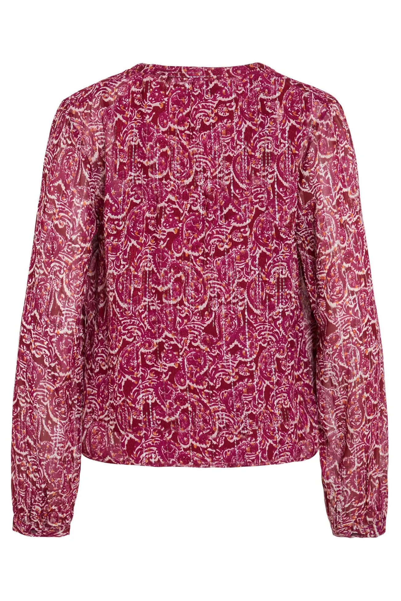 Blusa manga longa com estampa de lurex