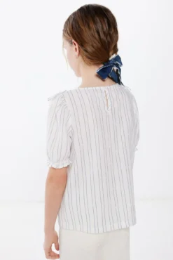 Blusa riscas linho menina
