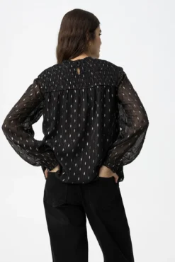 Blusa Semitransparente Drapeada