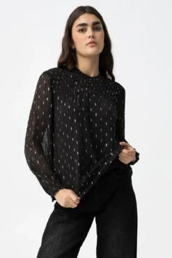Blusa Semitransparente Drapeada
