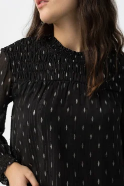 Blusa Semitransparente Drapeada