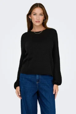 Blusa texturizada de manga comprida
