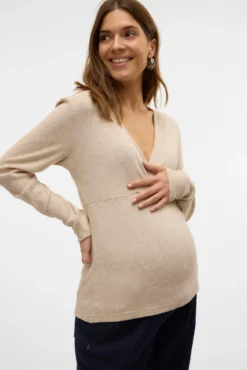 breastfeeding maternity jersey-knit top