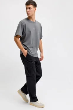 Calça cargo em algodão de cintura média