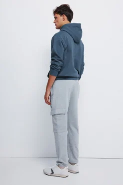 Calça cargo jogger com fecho-éclair