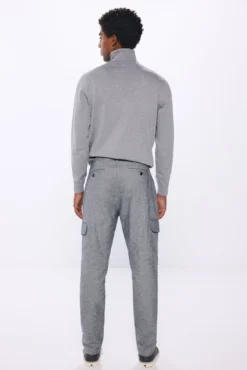 Calça cargo slim fit melange conforto