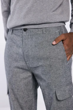 Calça cargo slim fit melange conforto