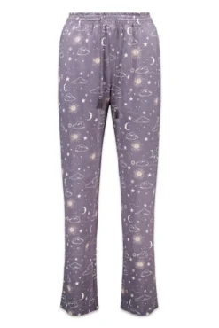 Calça comprida 100% algodão com estampado astral