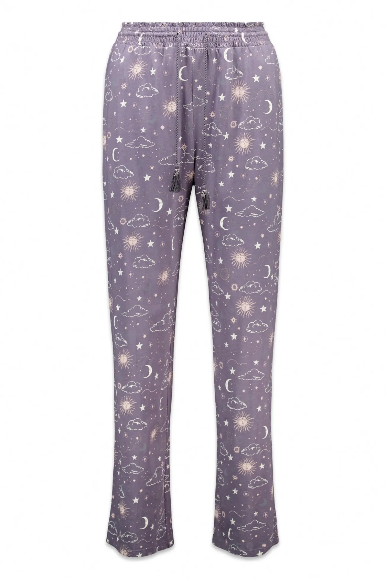 Calça comprida 100% algodão com estampado astral