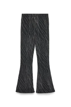Calça comprida boca de sino com lurex
