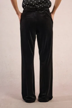 Calça comprida com efeito veludo